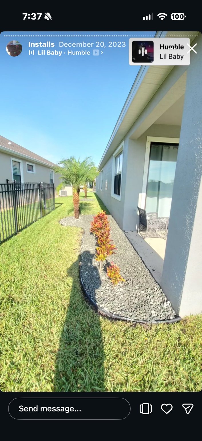 Decorative rock landscape bed